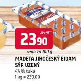 Madeta Jihočeský eidam 44% plátky 100g