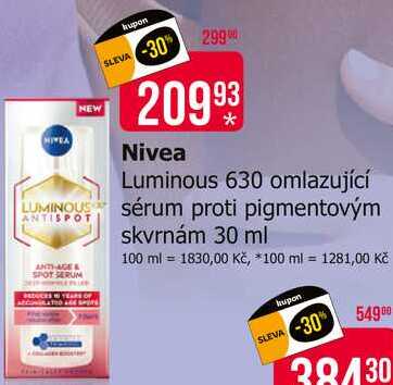 Nivea Luminous 630 omlazující sérum proti pigmentovým skvrnám 30 ml 