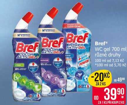 Bref WC gel 700 ml různé druhy