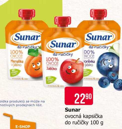 Sunar ovocná kapsička do ručičky 100 g 