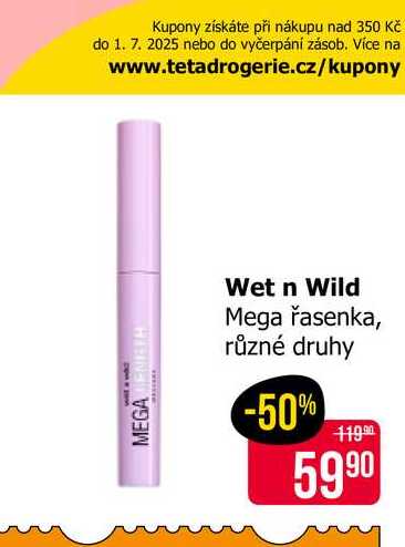 Wet n Wild Mega řasenka, různé druhy