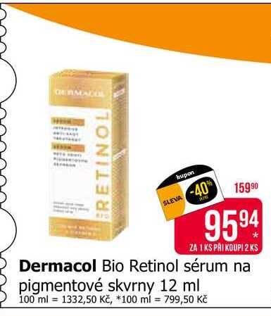 Dermacol Bio Retinol sérum na pigmentové skvrny 12 ml 
