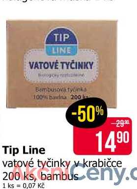 Tip Line vatové tyčinky v krabičce 200 ks