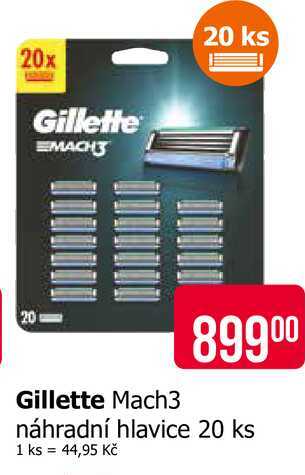 Gillette Mach3 Náhradní hlavice k holicímu strojku 20 ks