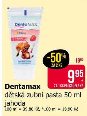 Dentamax dětská zubní pasta 50 ml jahoda 