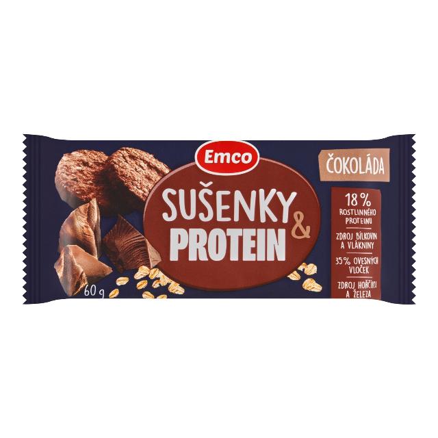 Emco Ovesné sušenky s proteinem a čokoládou