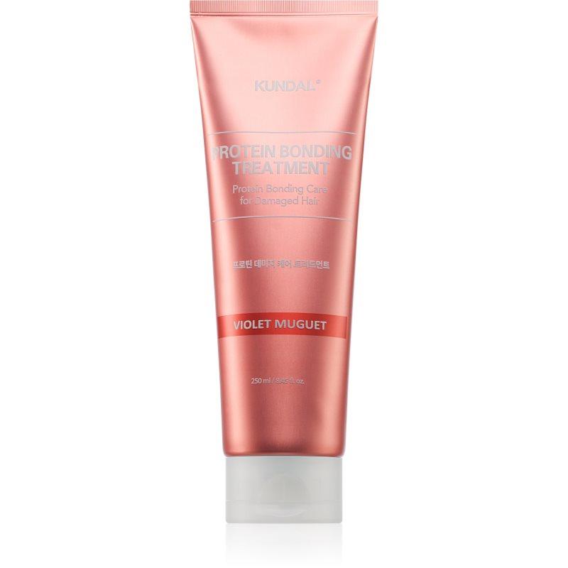 KUNDAL Protein Bonding Care Treatment komplexní péče pro suché a poškozené vlasy s vůní Violet Muguet 250 ml