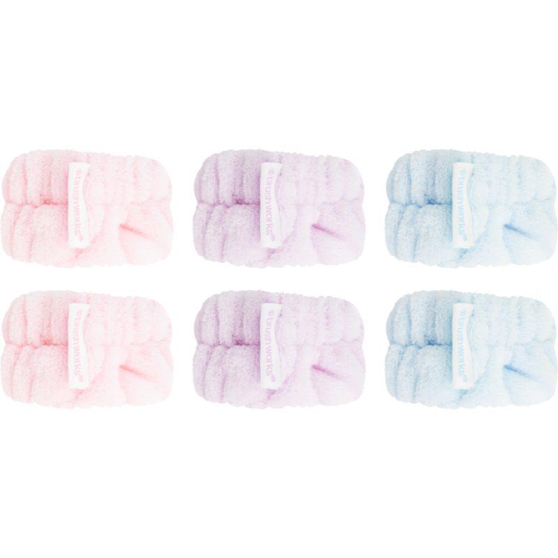 Brushworks Pastel Microfibre Wrist Wash Bands náramky proti stékající vodě při mytí obličeje 6 ks