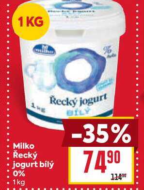 Milko Řecký jogurt bílý 0% 1kg