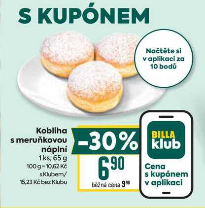 Kobliha s meruňkovou náplní 1ks, 65 g