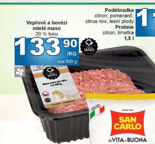 Vepřové a hovězí mleté maso 20% tuku 1kg
