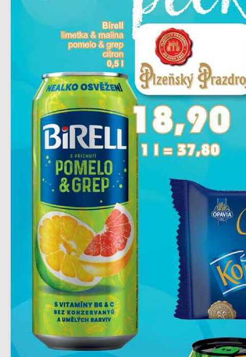 Birell limetka & malina pomelo & grep citron 0,5l