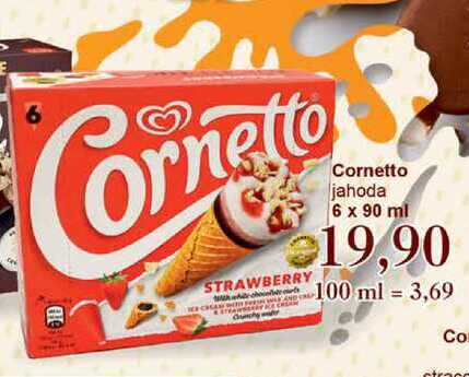 Cornetto jahoda 6 x 90 ml 