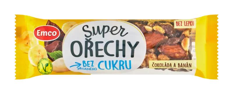 Emco Tyčinka Super ořechy čokoláda a banán, 35 g