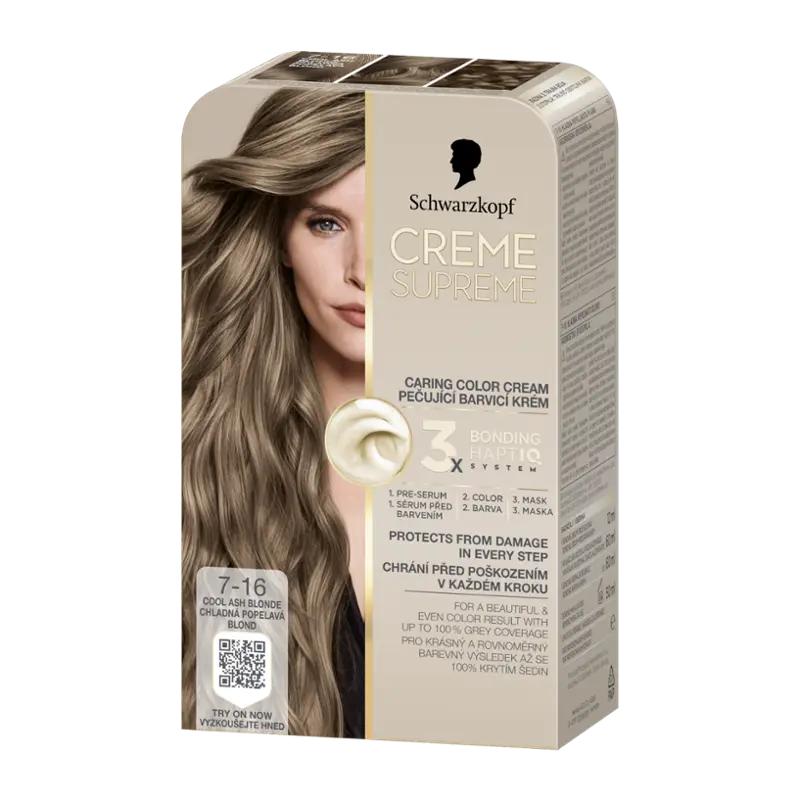 Schwarzkopf Barva na vlasy Creme Supreme 7-16 Chladná popelavá blond, 1 ks