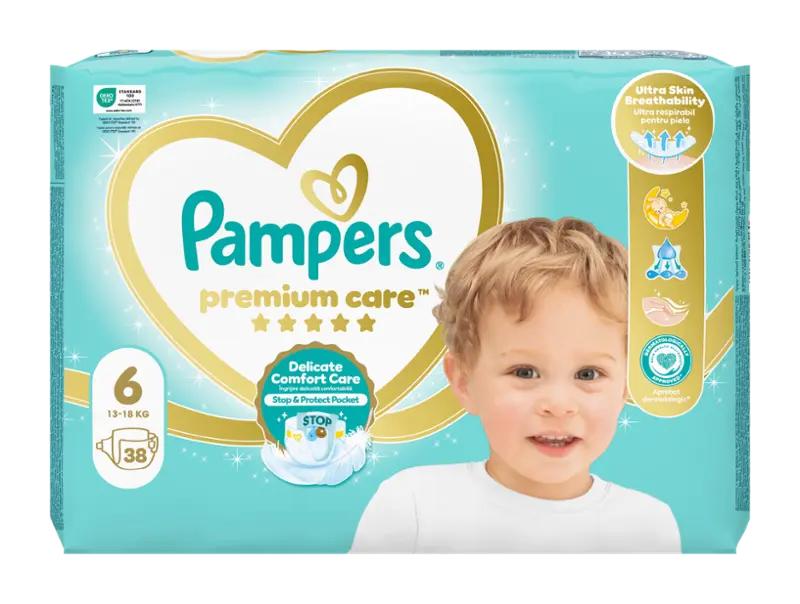 Pampers Plenky Premium Care 13 -18 kg, vel. 6, 38 ks