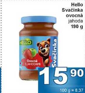Hello Svačinka ovocná jahoda 190 g 