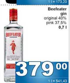 Beefeater gin original 40% pink 37,5% 0,7l
