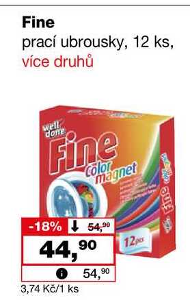 Fine prací ubrousky, 12 ks
