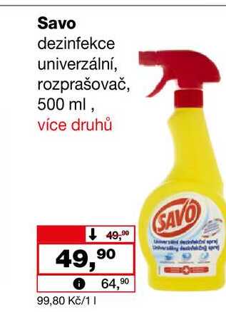 Savo dezinfekce univerzální, rozprašovač, 500 ml