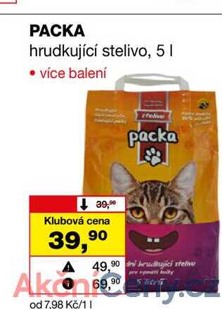 PACKA hrudkující stelivo, 5l