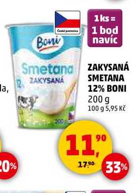 ZAKYSANÁ SMETANA ZAKYSANA 12% BONI, 200 g