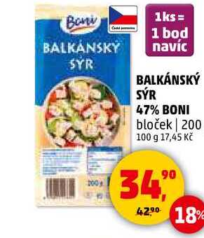 BALKÁNSKÝ SÝR 47% BONI bloček, 200 g