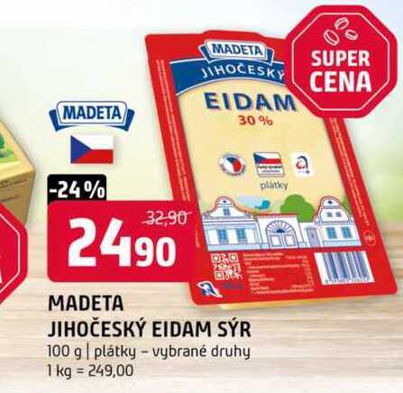 Madeta Jihočeský eidam 100g