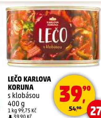 LEČO KARLOVA KORUNA s klobásou, 400 g 