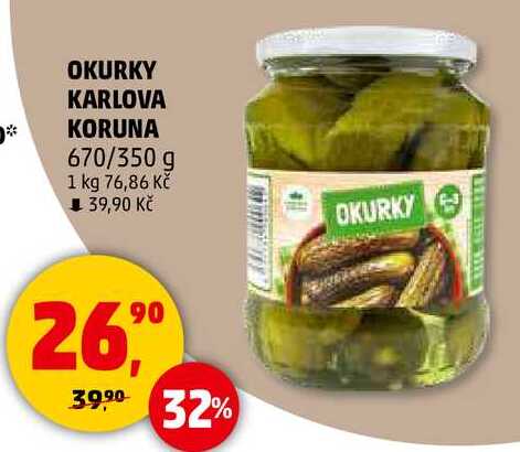 OKURKY KARLOVA KORUNA, 670/350 g
