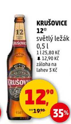 KRUŠOVICE 12 světlý ležák, 0,5 l