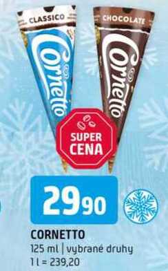 Cornetto 125 ml vybrané druhy 