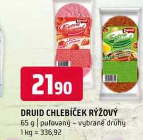 Druid chlebíček rýžový 65 g pufovaný vybrané druhy 