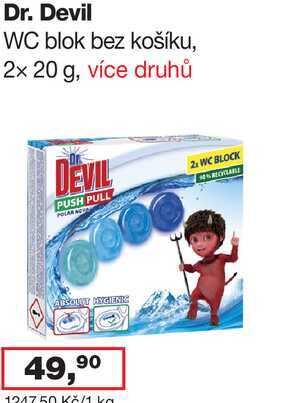 Dr. Devil WC blok bez košíku, 2x 20 g, více druhů  