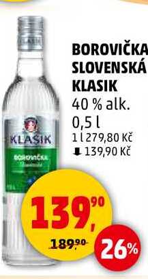 BOROVIČKA SLOVENSKÁ KLASIK 40% alk., 0,5 l