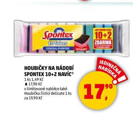 HOUBIČKY NA NÁDOBÍ SPONTEX, 10+2 NAVÍC