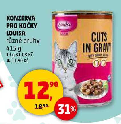 KONZERVA PRO KOČKY LOUISA různé druhy, 415 g  