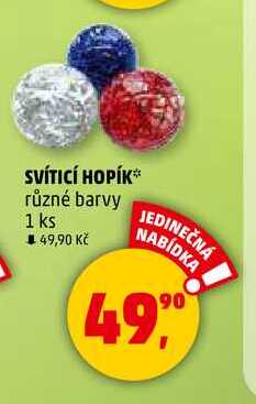 SVÍTICÍ HOPÍK různé barvy, 1 ks 