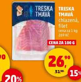 TRESKA TMAVÁ chlazená, filet, 100 g