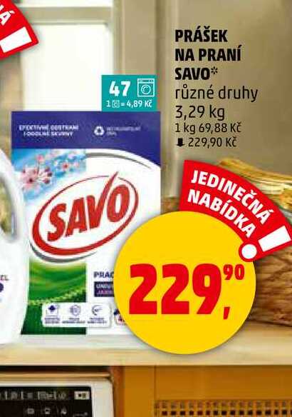 PRÁŠEK NA PRANÍ SAVO různé druhy, 3,29 kg 