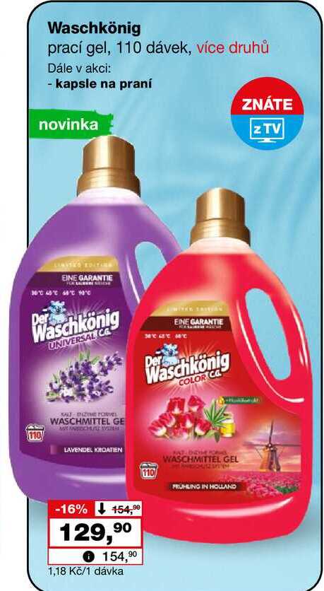 Waschkönig prací gel, 110 dávek 