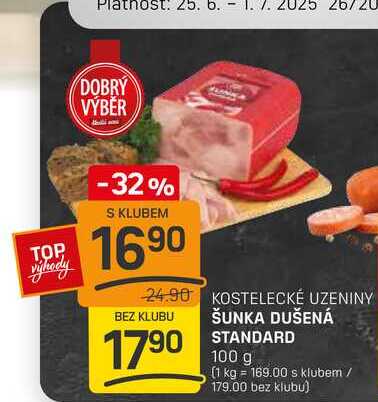 ŠUNKA DUŠENÁ STANDARD 100g