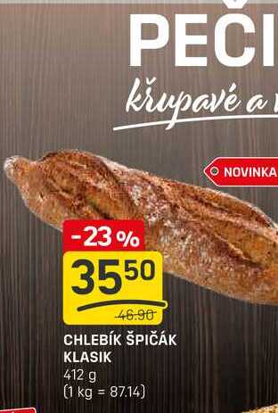 CHLEBÍK ŠPIČÁK KLASIK 412 g  