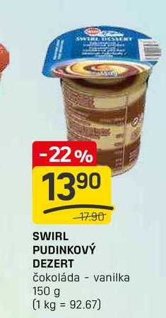 SWIRL PUDINKOVÝ DEZERT čokoláda vanilka 150 g