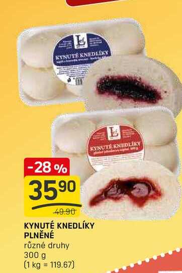 KYNUTÉ KNEDLÍKY PLNĚNÉ různé druhy 300 g 