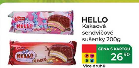 HELLO Kakaové sendvičové sušenky 200g   