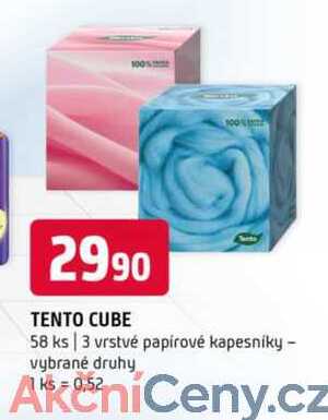 Tento cube 58 ks 3 vrstvé papírové kapesníky vybrané druhy 