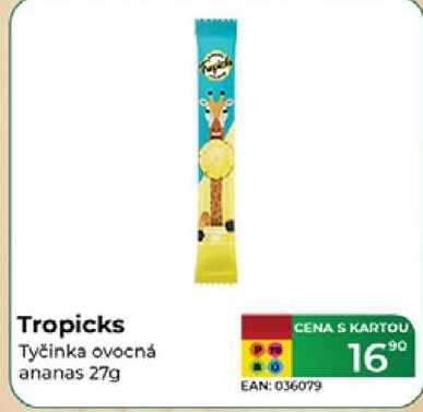 Tropicks Tyčinka ovocná ananas 27g