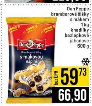 Don Peppe bramborové šišky s mákem 1kg knedlíky bezlepkové jahodové 600 g