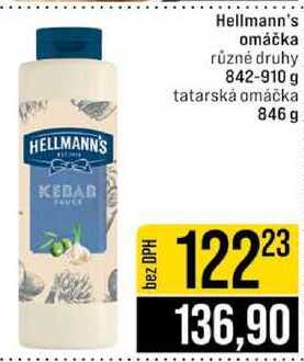 Hellmann's omáčka různé druhy 842-910 g tatarská omáčka 